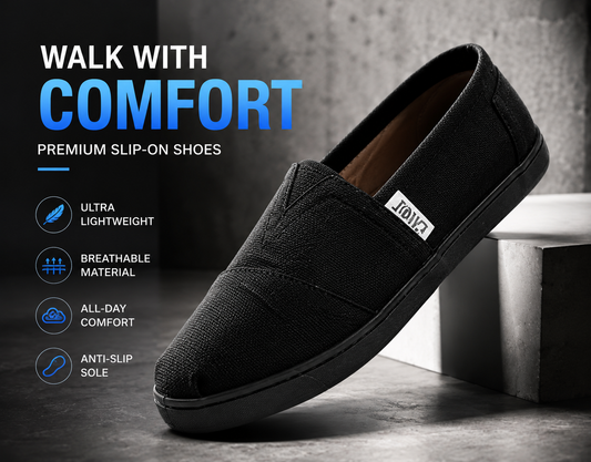TOMS Unisex Syanno Black Canvas Slip-On Casual Shoes
